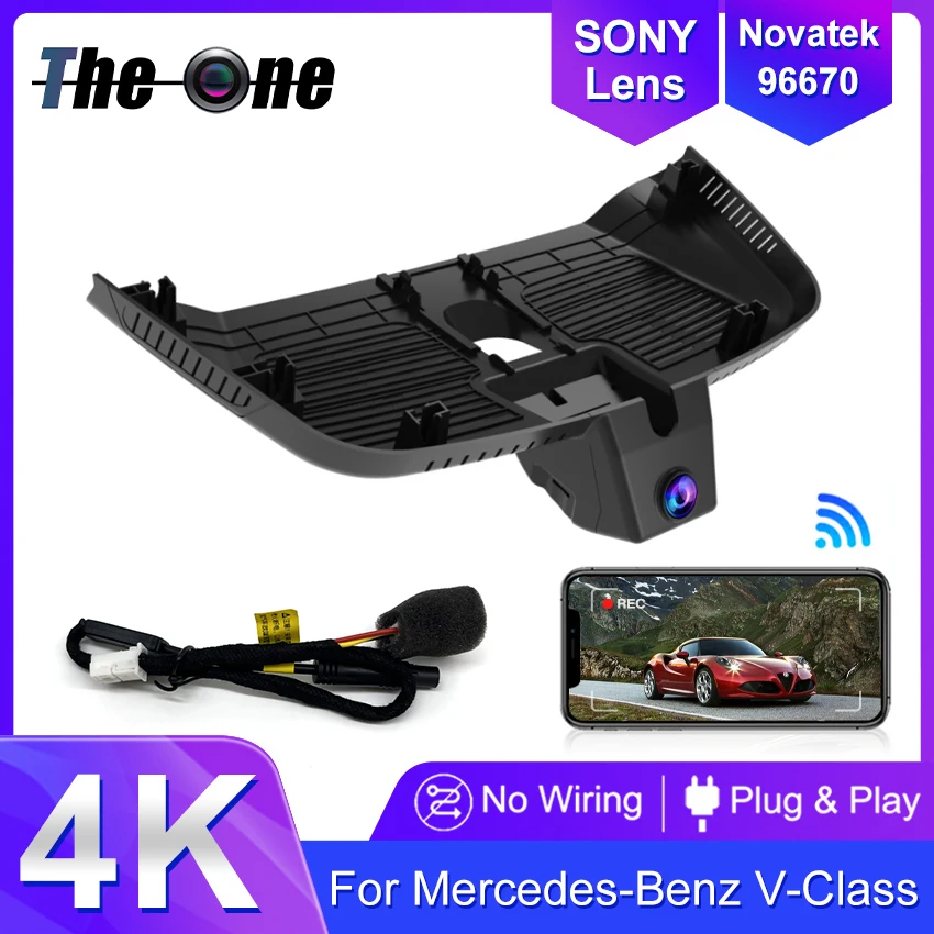 New! UHD 4K Dash Cam for Car Camera Recorder Dashcam WIFI Car Dvr For Mercedes-Benz V-Class (facelift) EQV Vito eVito 2024-2026