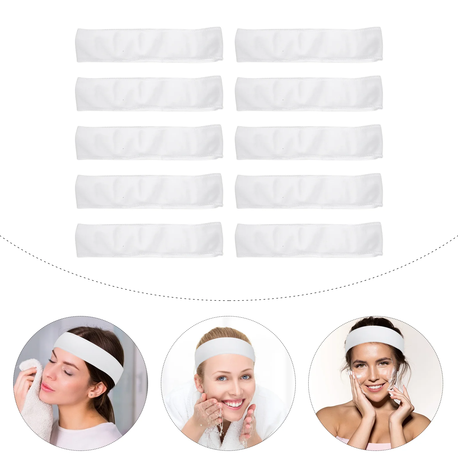 

48 Pcs Headband Elastic Non-woven Fabric Skin Care Hair Beauty Salon Headbands Makeup Hairband Disposable SPA Hairbands Shampoo