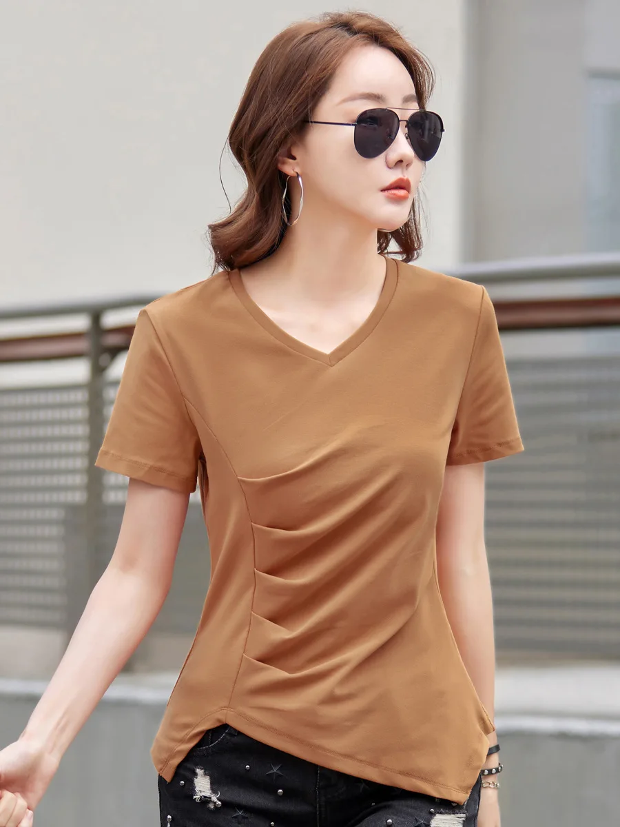 

T Shirt For Women Short Sleeve Top Mujer Cotton Tshirt 2023 Summer Korean Fashion Womens Clothing Tshirts Casual Tee Shirt Femme