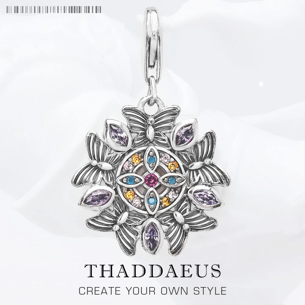 

Charm Pendant Amulet Kaleidoscope Europe Beautiful Jewelry Magic Luky Gift In 925 Sterling Silver