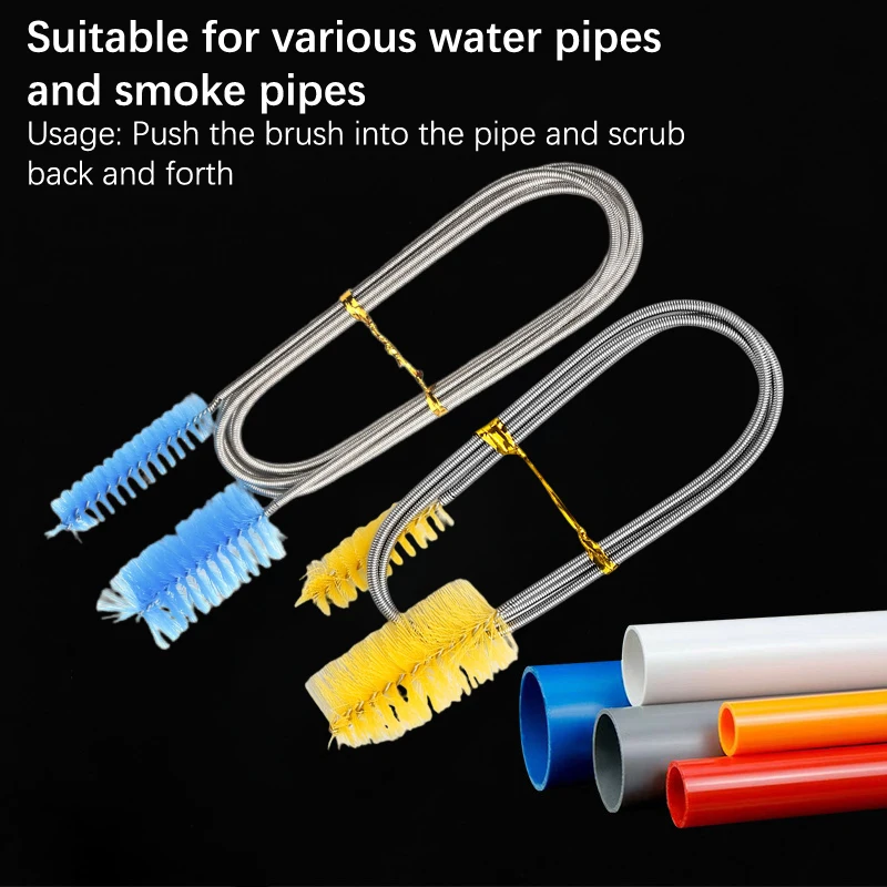 90/155/200cm Pipe Cleaning Brush Flexible Double Ended Hose Brush Pipe Cleaning Tool Aquarium Fish Tank Water Pump Accessories