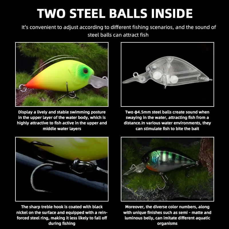 Magic Works Micro Crankbait 35mm MR 4.0g Bass Crankbait Galleggiante Mini esca dura Esche da pesca in fiume Richiamo artificiale Esche persico