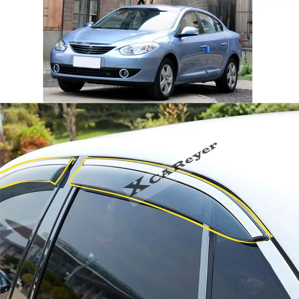 For Renault Fluence Samsung SM3 2010 2011 2012 2013 2014-2019 Car Sticker Plastic Window Glass Wind Visor Rain/Sun Guard Vent