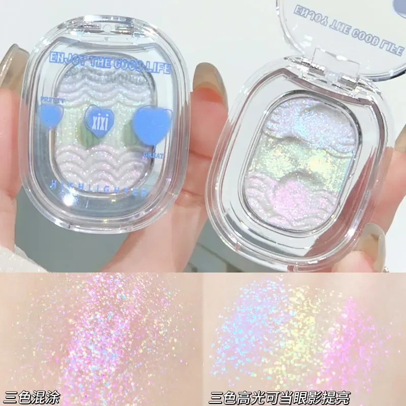 xixi Mashed Potato Highlight Gradient Eyeshadow Palette Burst Sparkle Silkworm Super Brightening Crystal Purple Pearl Chameleon