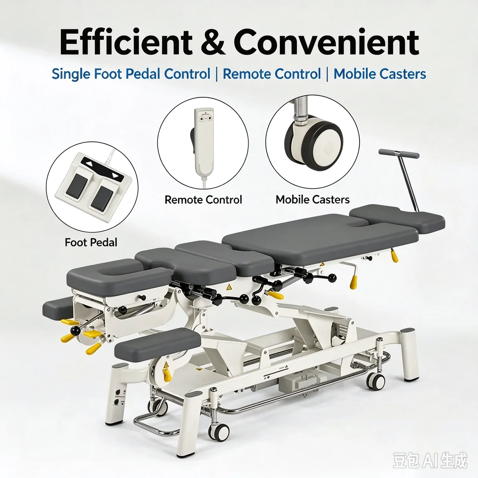 Fairworth380 5-Section Electric Chiropractic Treatment Table for Vertical And Lateral Lumbar Flexion Adjustable Chiropractic Bed