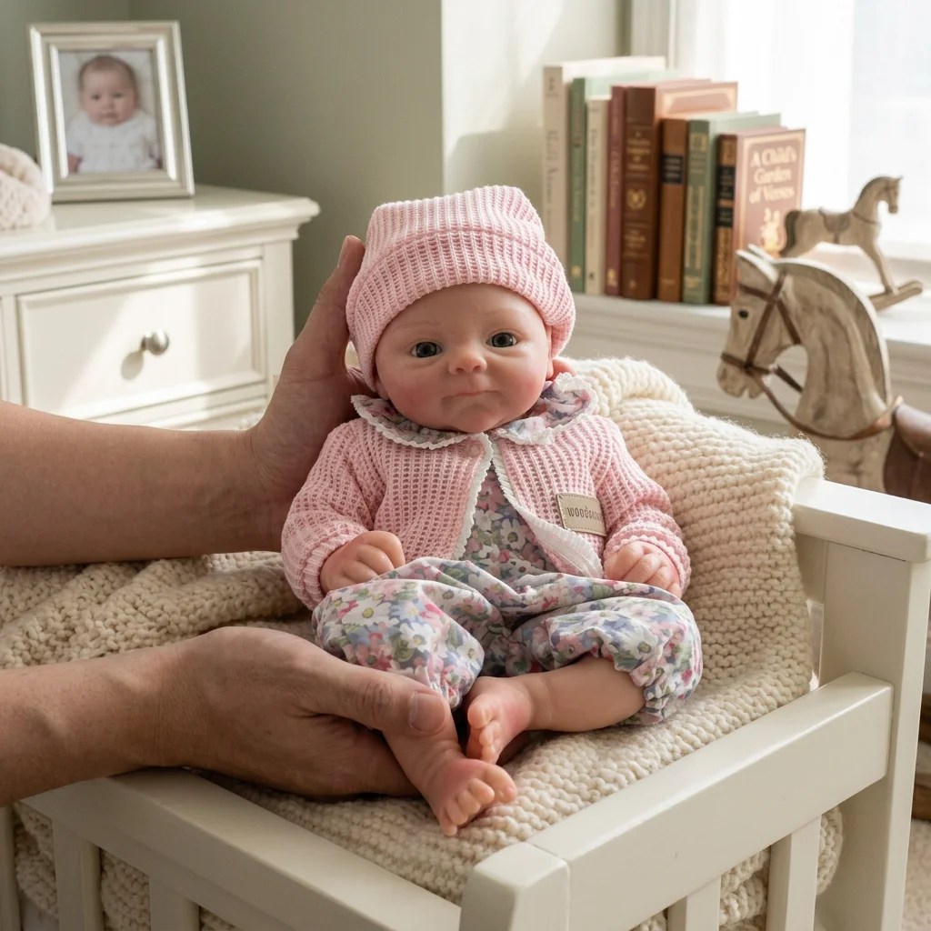 13 Inch Coco Full Body Silicone Reborn Doll Bald Design Lifelike Hand Painted Waterproof Collectible Art Doll For Adult Collectors Birthday Gift（TT）