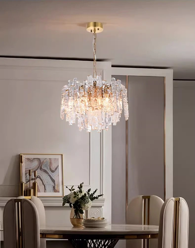 

Ice Melting Chandeliers LED Glass Lighting Fixture Italy Designer Modern Hanging Lamp for Ceiling Dining Room Decor Lustre Hall