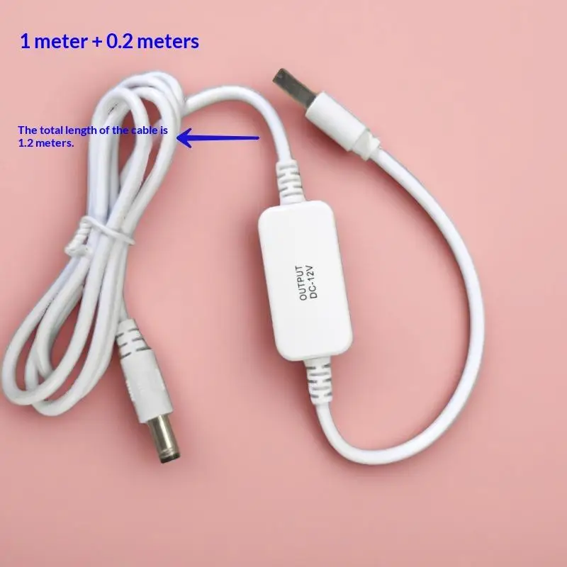 New！WiFi To Powerbank Cable Connector 5V To 12V USB Converter Cord For WiFi Router Fan Speaker