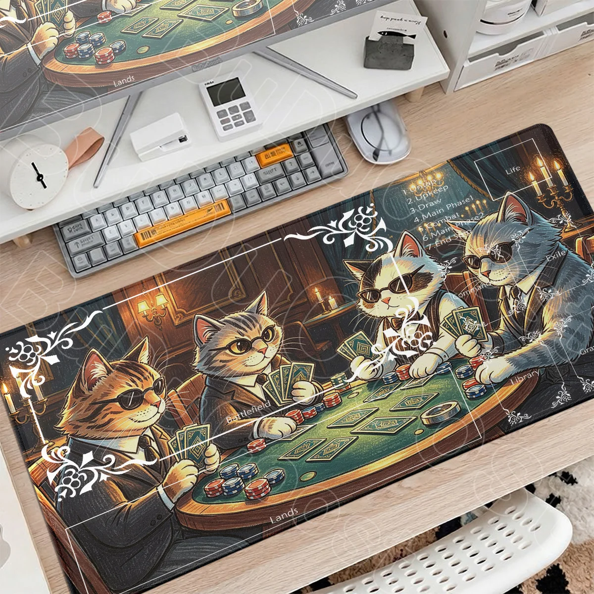 35x60cm MTG TCG Office Desk Mat For Work Gamer PC Laptops Carpet Anime Cat Magician Mouse Pad The Magic Gathering Rubber Playmat