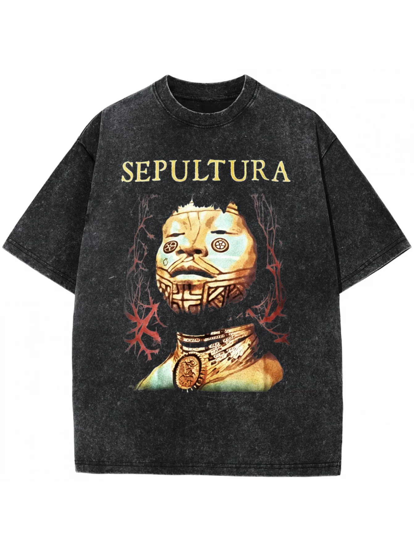Retro Women's T-shirt Cotton SEPULTRA ROOT 30 YEARS METAL CAVALERA Printed T-shirt Hip Hop Short Sleeve