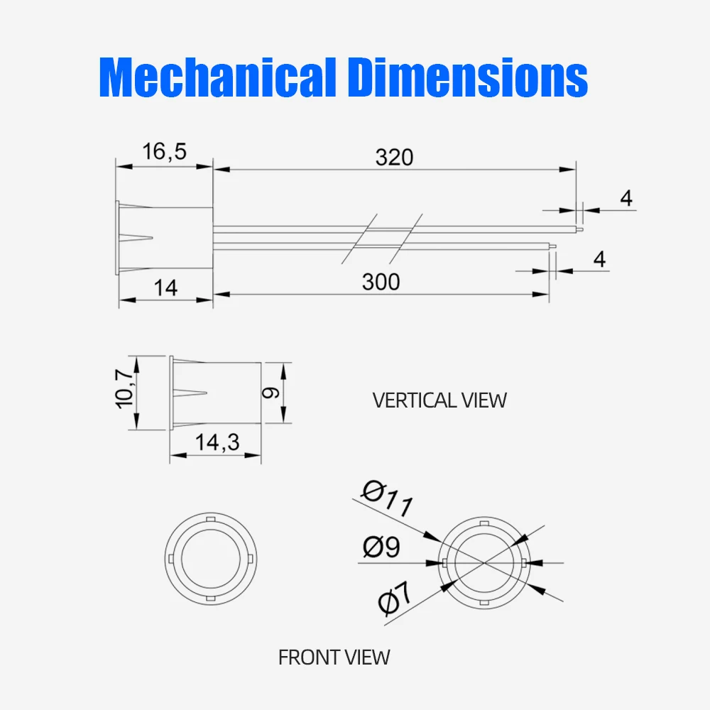 50PCS BL-MC-RC33 Embedded Magnetic Door Sensor Switch Wired Door Magnetic Switch Hotel Guest Control System