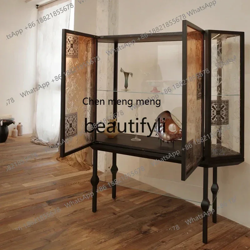 zxqItalian acrylic dining side cabinet mansion living room storage art display cabinetK182