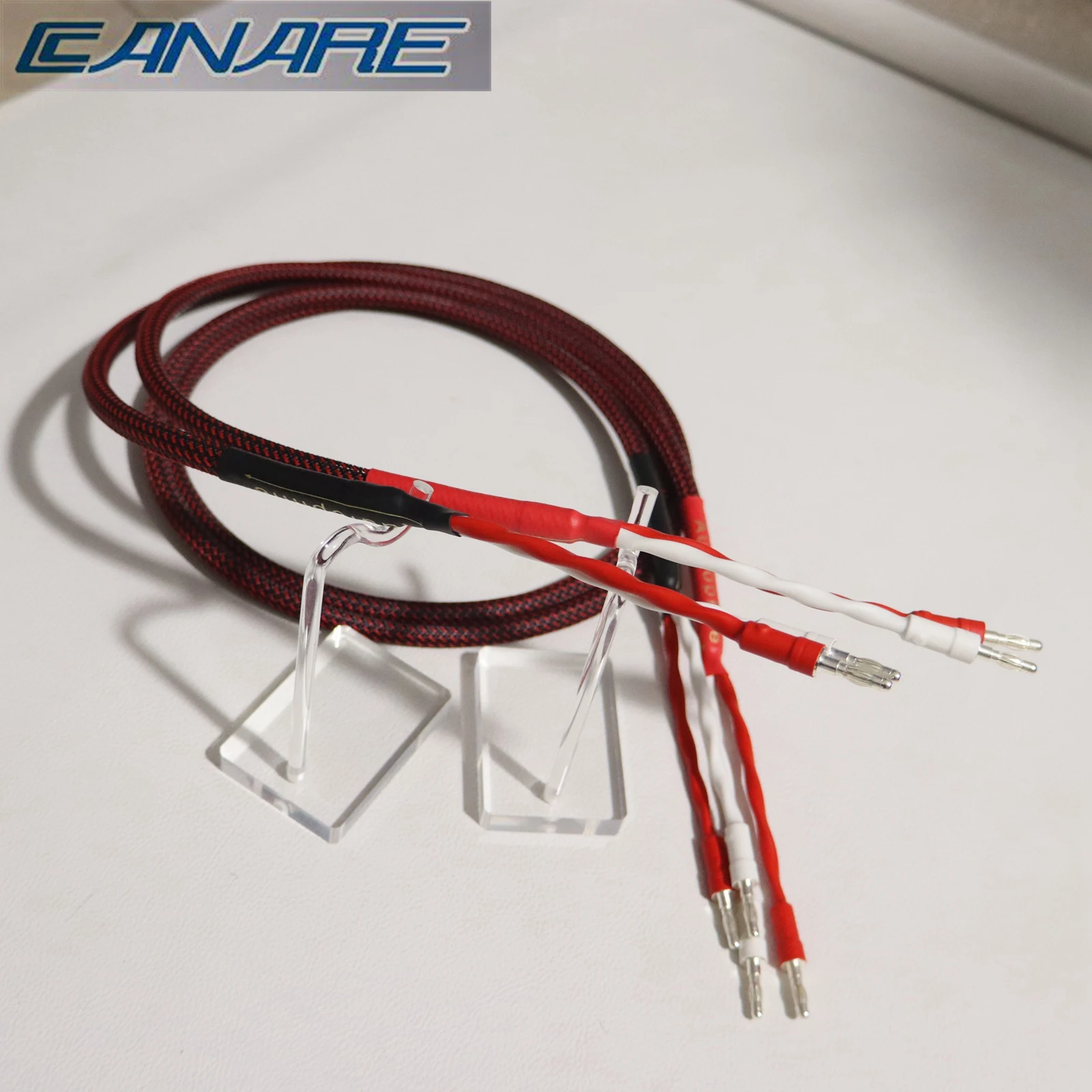 1 Pair HIFI Canare 4S8 HiFi audio cable Speaker cable 4 to 4 Banana&Y spade Amplifier line Audio Cable made in Japan