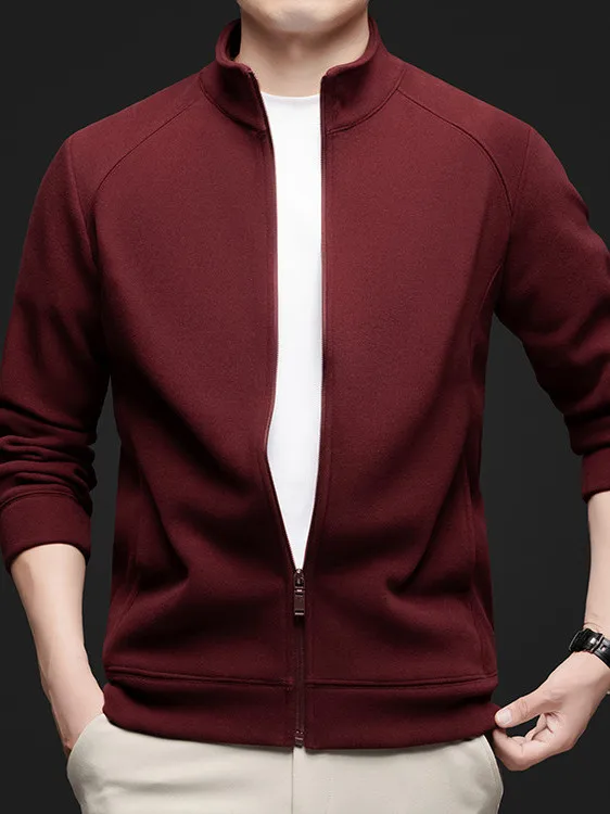 

New Men's Woolen Knitted Cardigan Zipper Collar Thiened Casual Outerwear Autumn Winter Warm Casual Sle Long Sve Coat