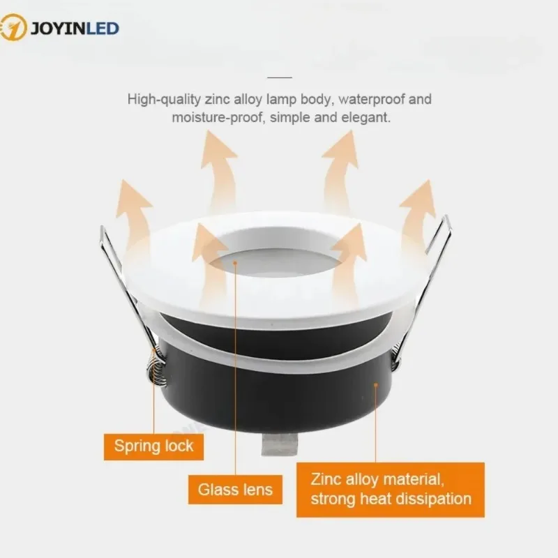 Impermeável embutido LED Spot Light, Luminárias Downlight, Round and Square Spotlight, Lâmpada Habitação, GU10 MR16, IP65 Recorte, 70mm