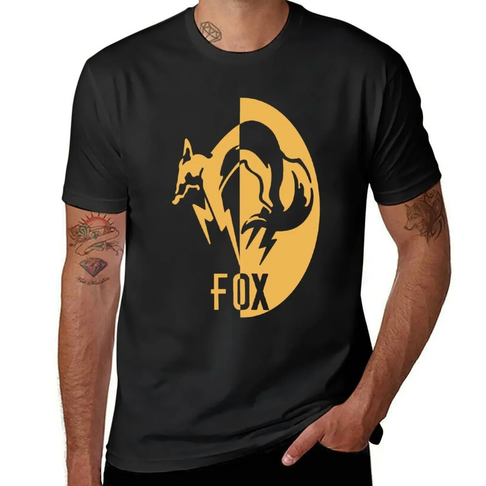 FoxHound logo T-Shirt plus size tops kawaii clothes graphic tee shirt vintage t shirt men