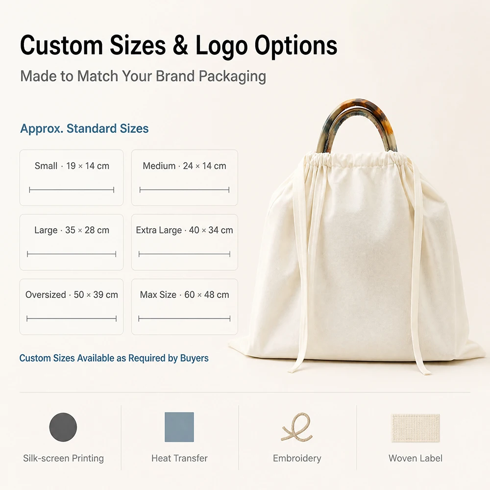 Large Cotton Dust Bags 15x20cm 20x30cm(8