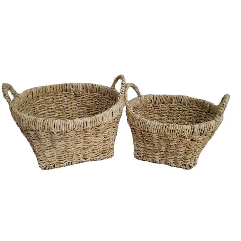 Wholesale custom cheap modern wire basket grass basket with handle storage basket