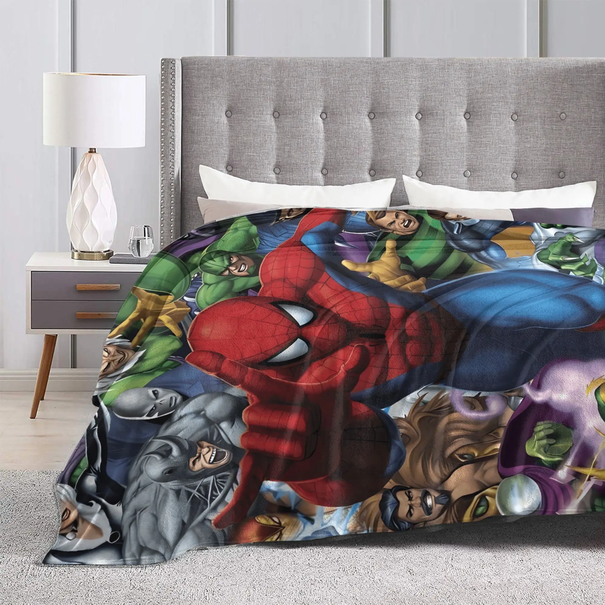 بطانية ناعمة دافئة للأطفال نزهة الرجل العنكبوت الفراش يلقي الفانيلا المفرش لغرفة المعيشة الشارع الاتجاه أريكة غطاء سرير