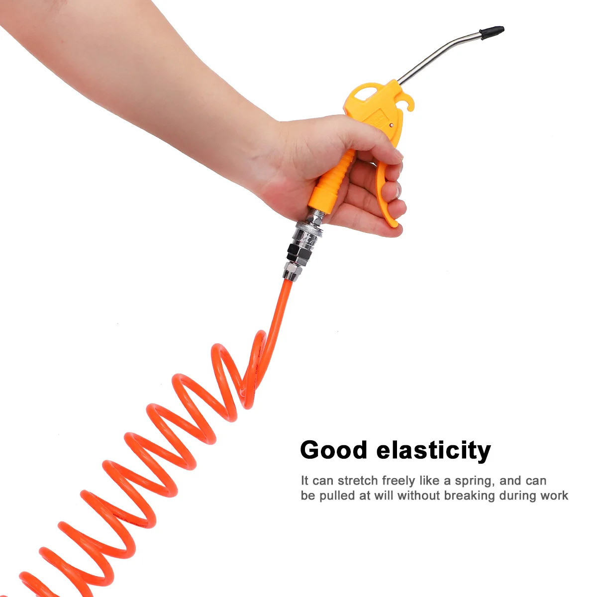 

Pu Pneumatic Hose Set 8X5Mm 15M Air Compressor Spiral Connector Type C Quick Release Orange Woodworking Auto