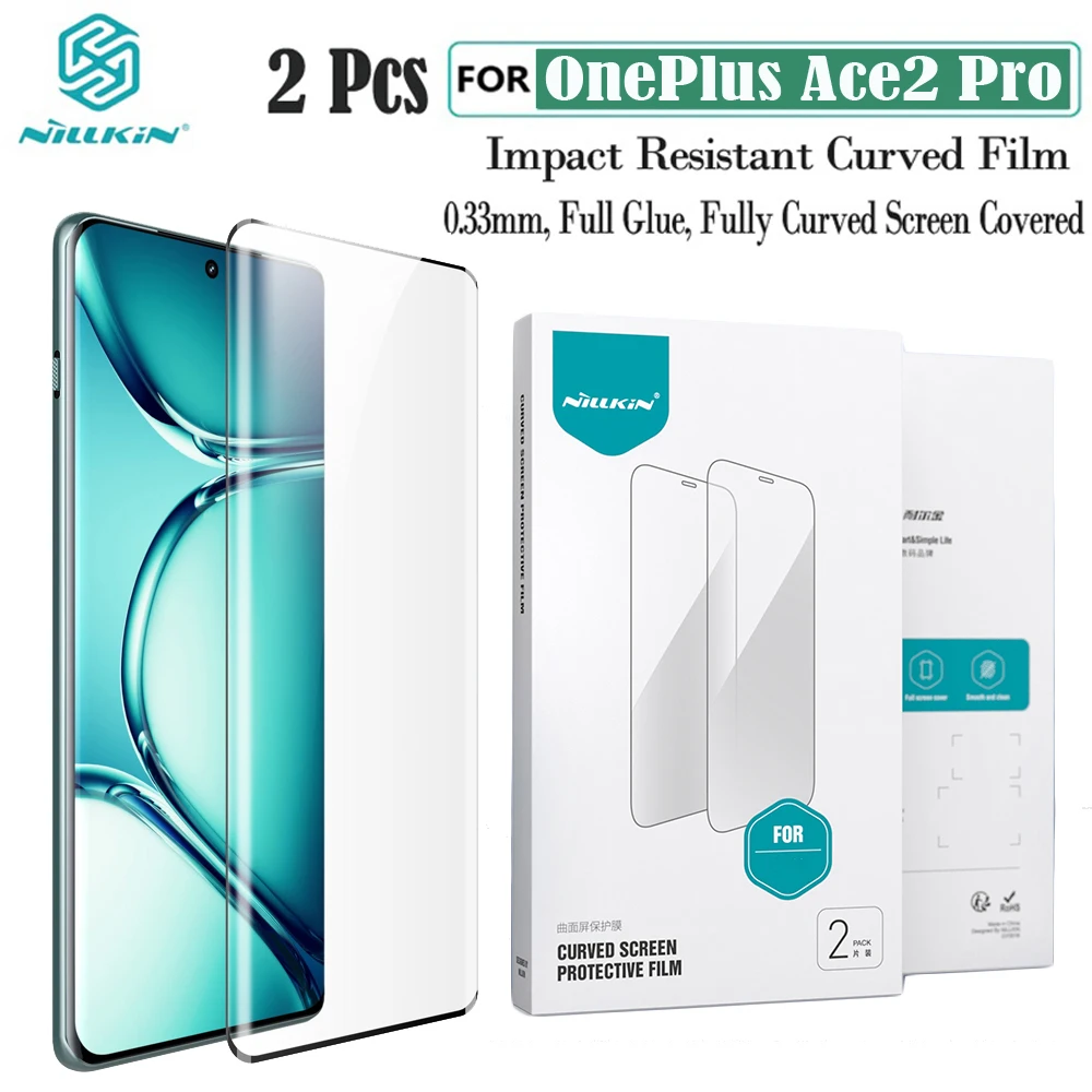 2Pcs For OnePlus Ace2 Pro Soft Film Curved Screen Nillkin Impact Resistant Curved Film Screen Protector For One Plus Ace 2 Pro