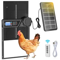 Automatic Chicken Coop Door Solar Powered, LCD Display Automatic Chicken Door with Timer Aluminum Alloy Chicken Door with Remote