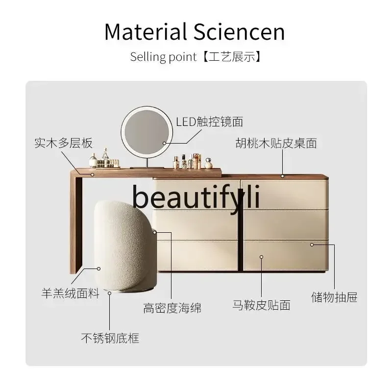 LJYDresser Bedroom All Solid Wood Premium Designer Retractable Corner Dresser