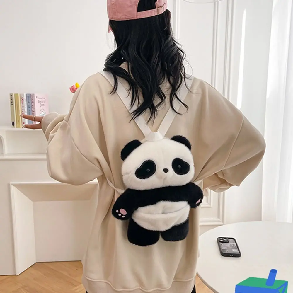 Moda pluszaki Panda plecak pluszowa zabawka puszysta pluszowa torba na ramię miękkie słodkie tornistry z kreskówek portmonetka