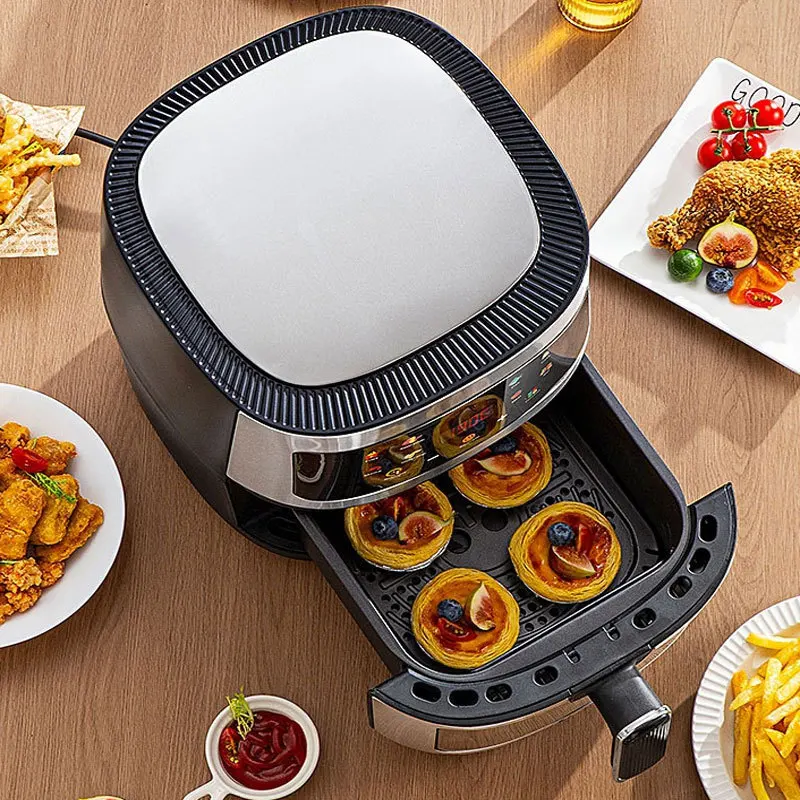 La friggitrice ad aria da 8 litri può essere visto a casa Friggitrice ad aria intelligente 110 V-220 V Friggitrice multifunzione per gambe di pollo fritto senza fumo d'olio