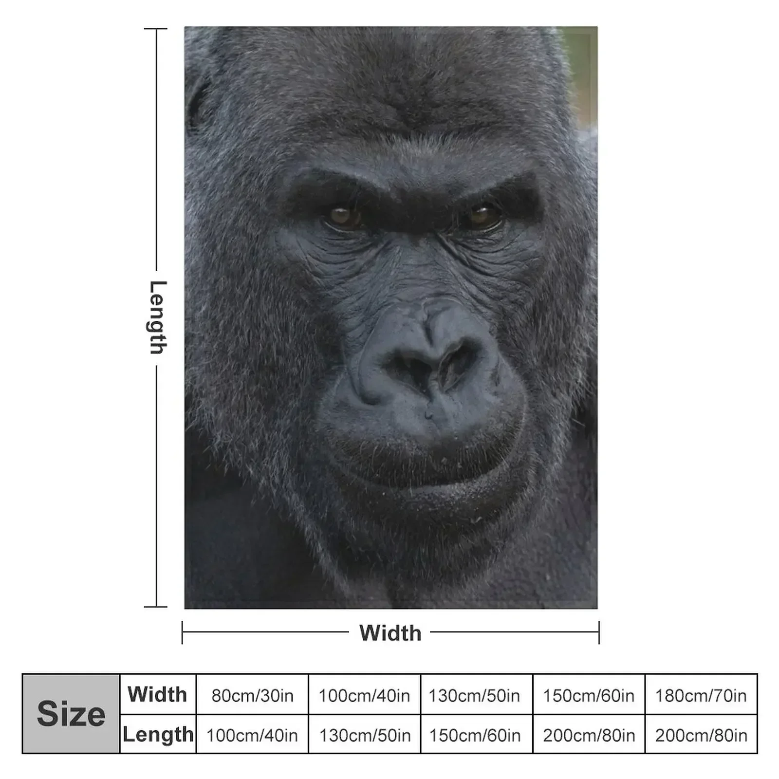 Silverback Stare Throw Blanket Soft Plush Plaid Thermals For Travel Blankets