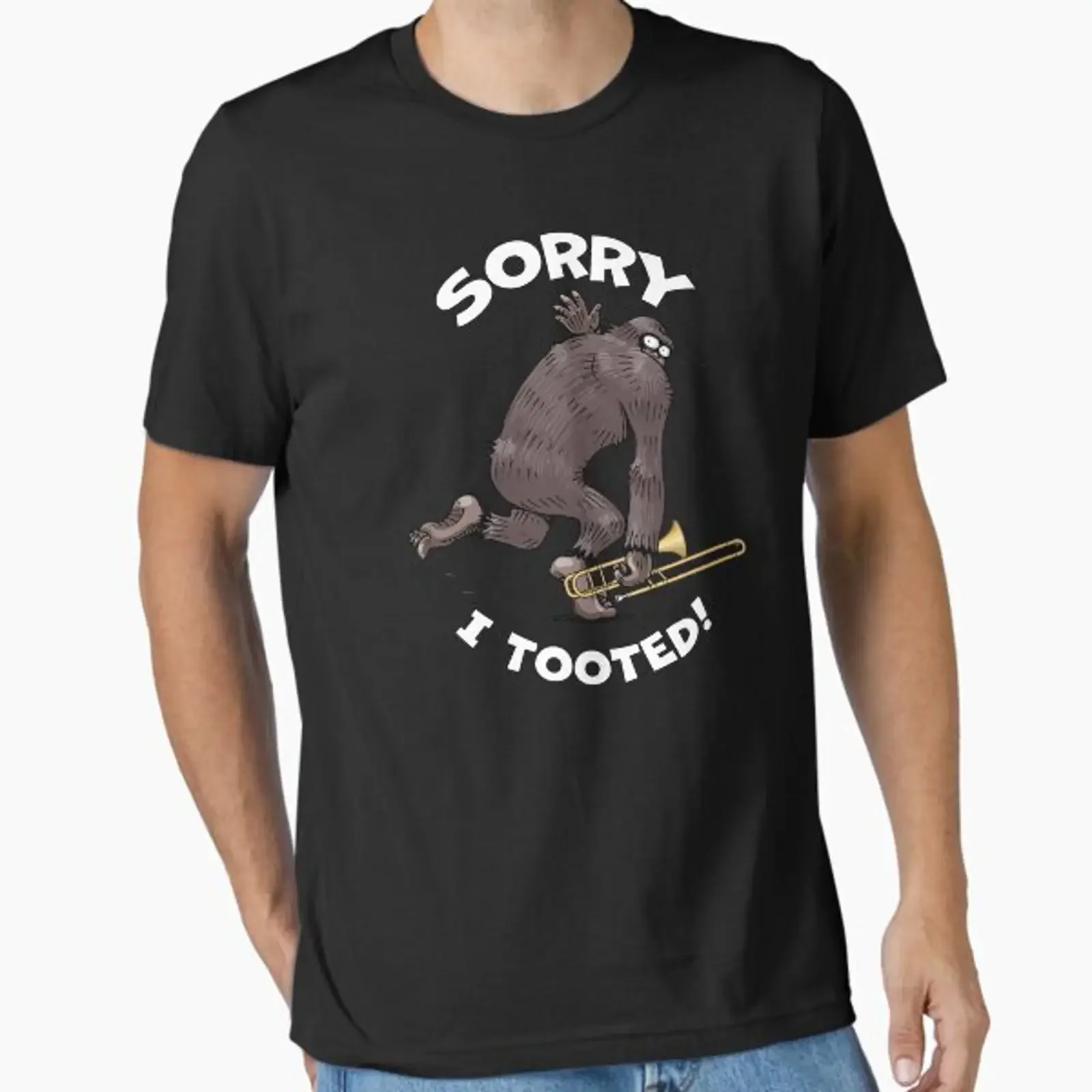 Cartoon Art Trombone For Trombonist Essential T Shirt vintage Washed graphic streetwear homme Soft Casual Stylish Breathable
