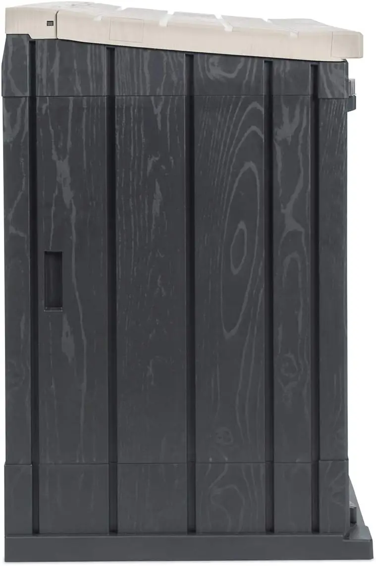 Stora Way Horizontal Outdoor Storage Shed Cabinet For Trash Cans, Gardening Tools, And Yard Equipment, Anthracite/Taupe Gray