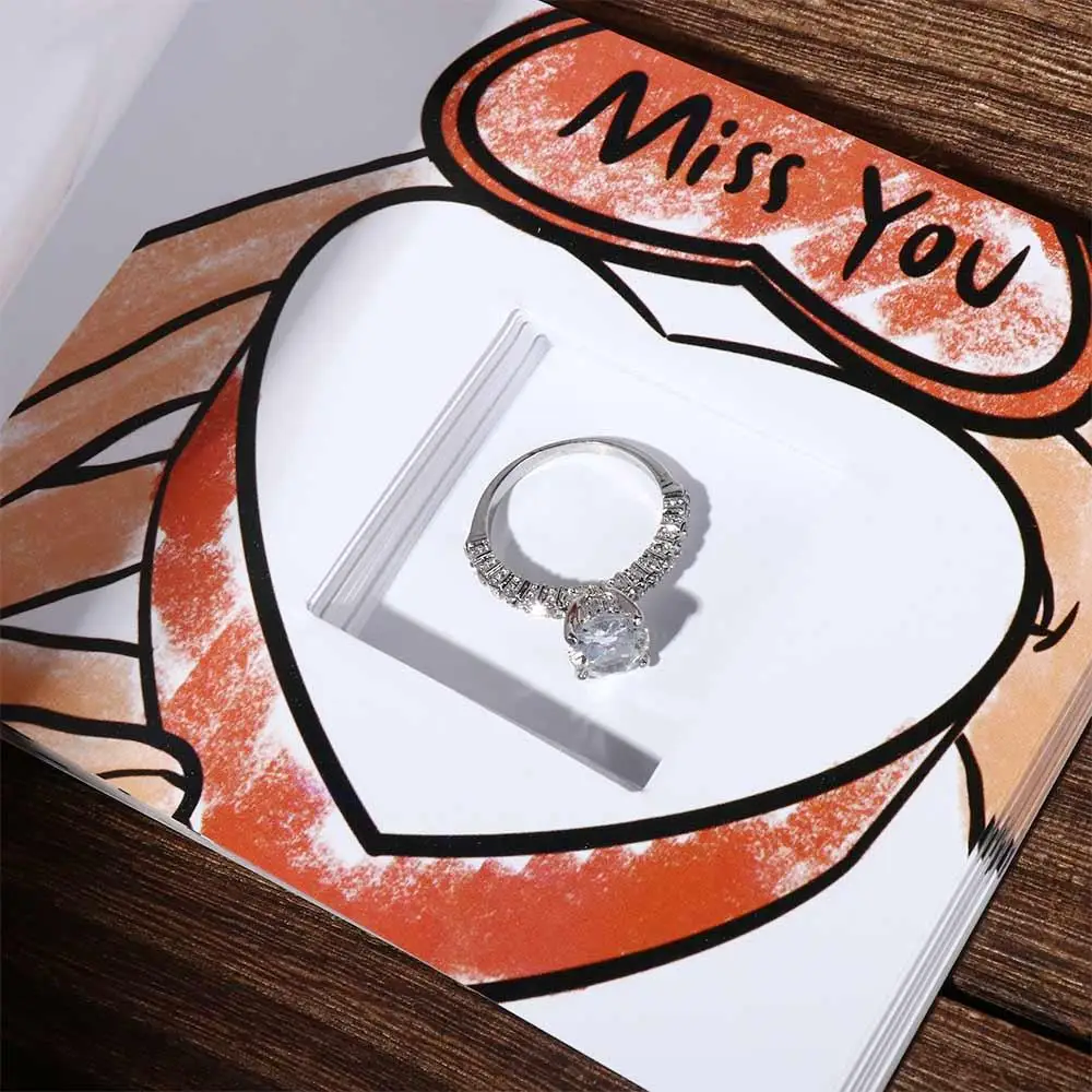 Verborgen Ring Ketting Bekentenis Strip Flipbook Creatieve Trends Doe-Het-Zelf Cadeau Met De Hand Omgedraaid Boek Flip Flap Boek