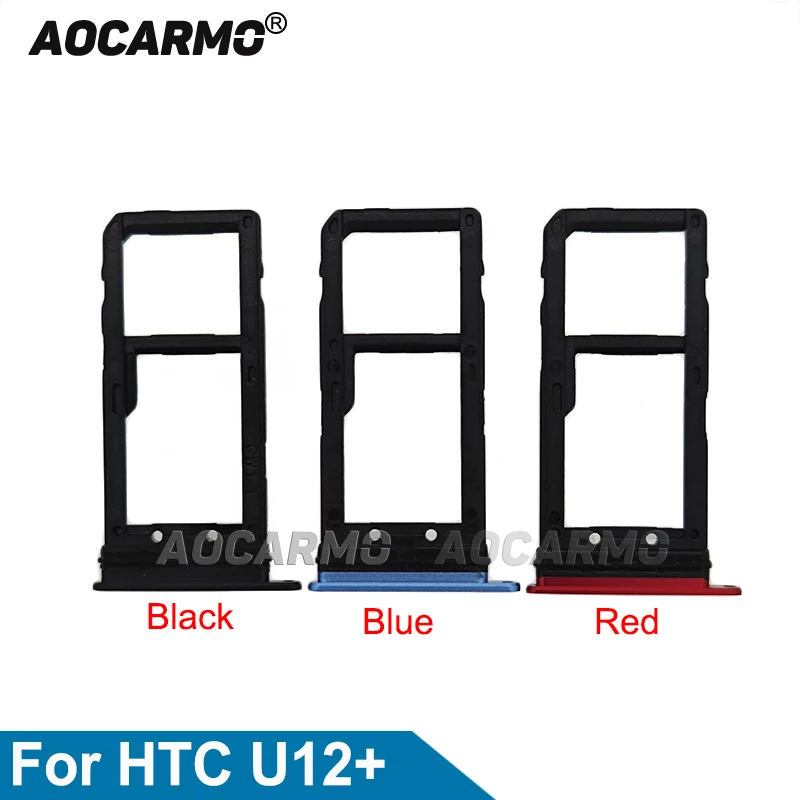 Aocarmo For HTC U12+ U12 Plus Sim Card Tray MicroSD Slot Holder Replacement Parts