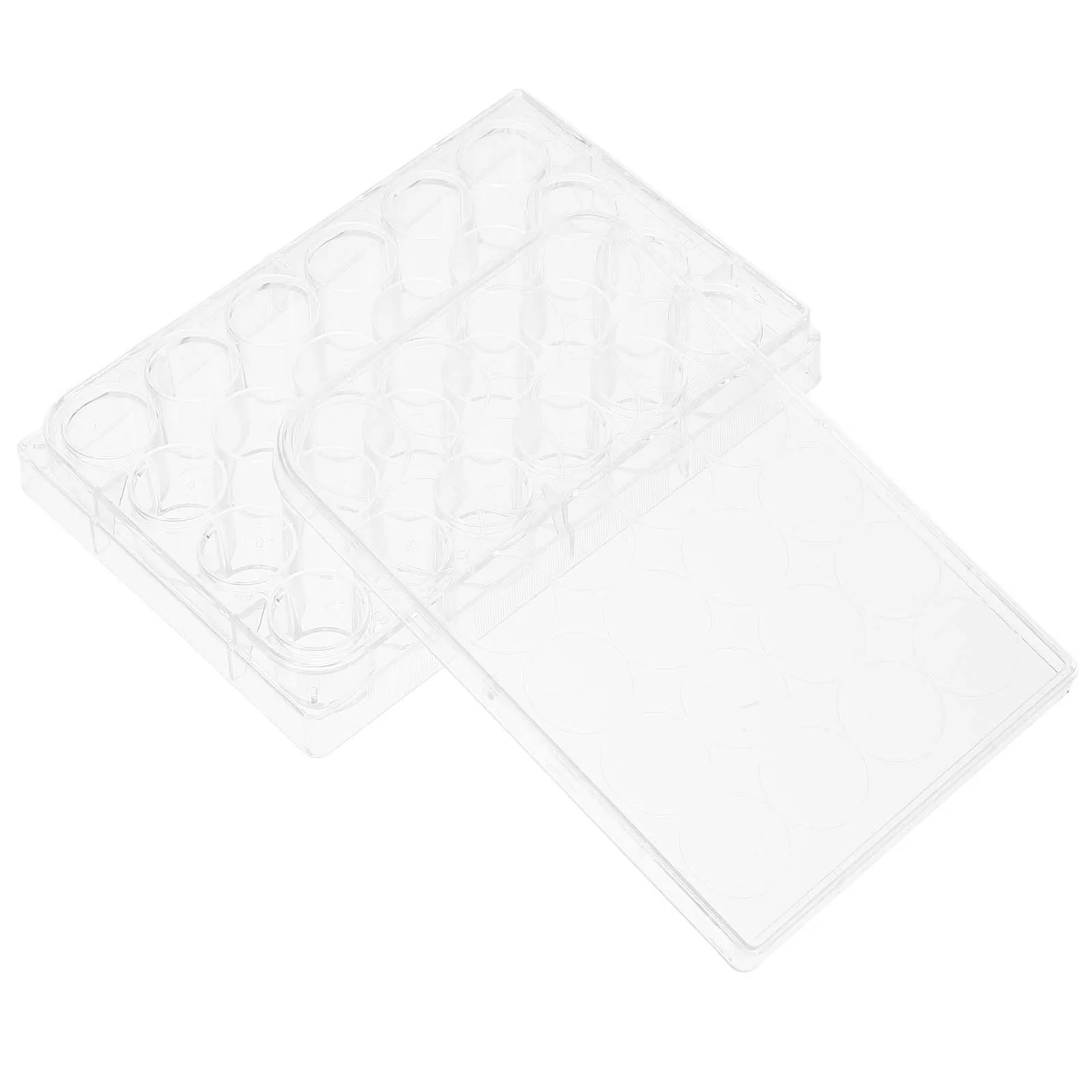 

2 Pcs 24 Well Culture Plate Tray Lab Lid Flat Tissue Cell Laboratory Transparent Multi Functional Experimental Tool