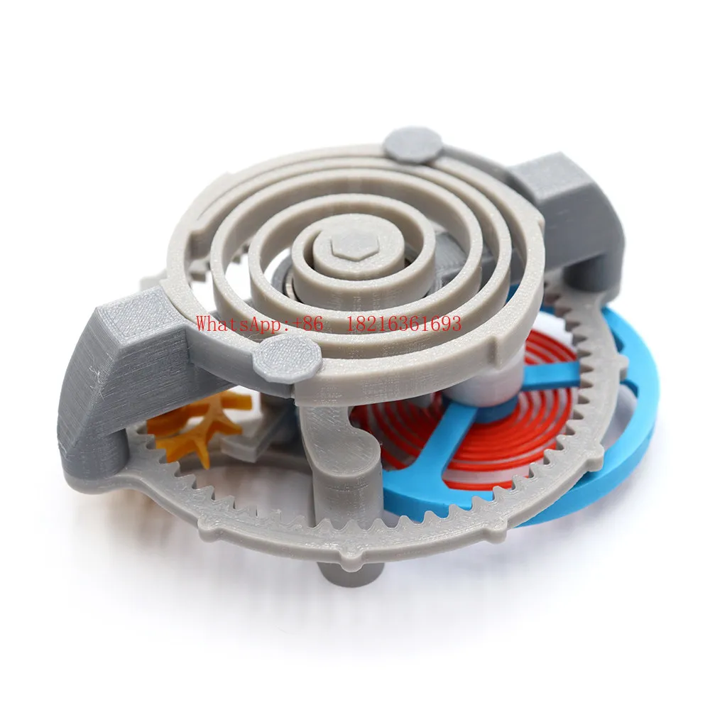 Mechanical Clock Internal Structure Model, Tourbillon Working Principle 3D Printing DIY Clockwork Gear Device