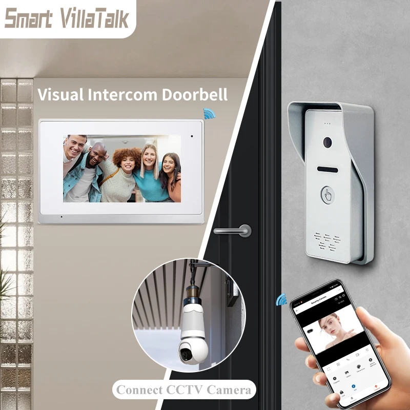 

New Trend Tuya smart wifi Video doorbell Two Intercom Infrared Night Vision With Free APP notice Video door phone 1080P Camera