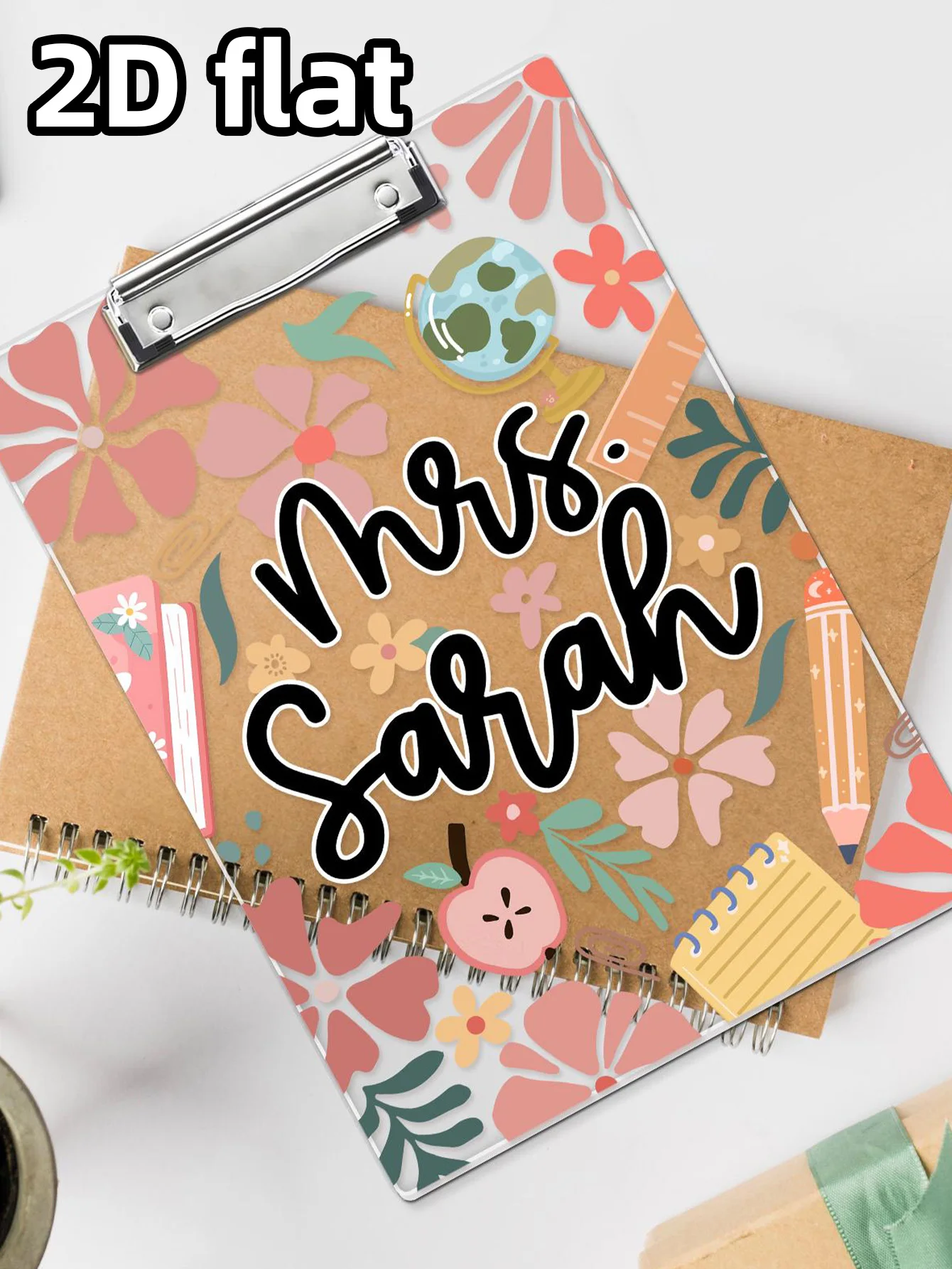 Папка на заказ 1 шт. - персонализированная прозрачная подсолнух из ПММА, яркое веселье, имя и название с лазерной гравировкой, уникальные подарки для подростков