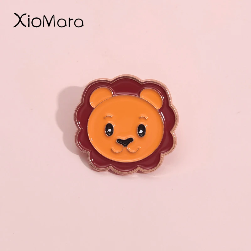 Cute Little Lion Lion Enamel Pin Custom Cartoon Animals Brooches Decorative Backpack Lapel Pin Badge Jewelry Kids Friends Gift