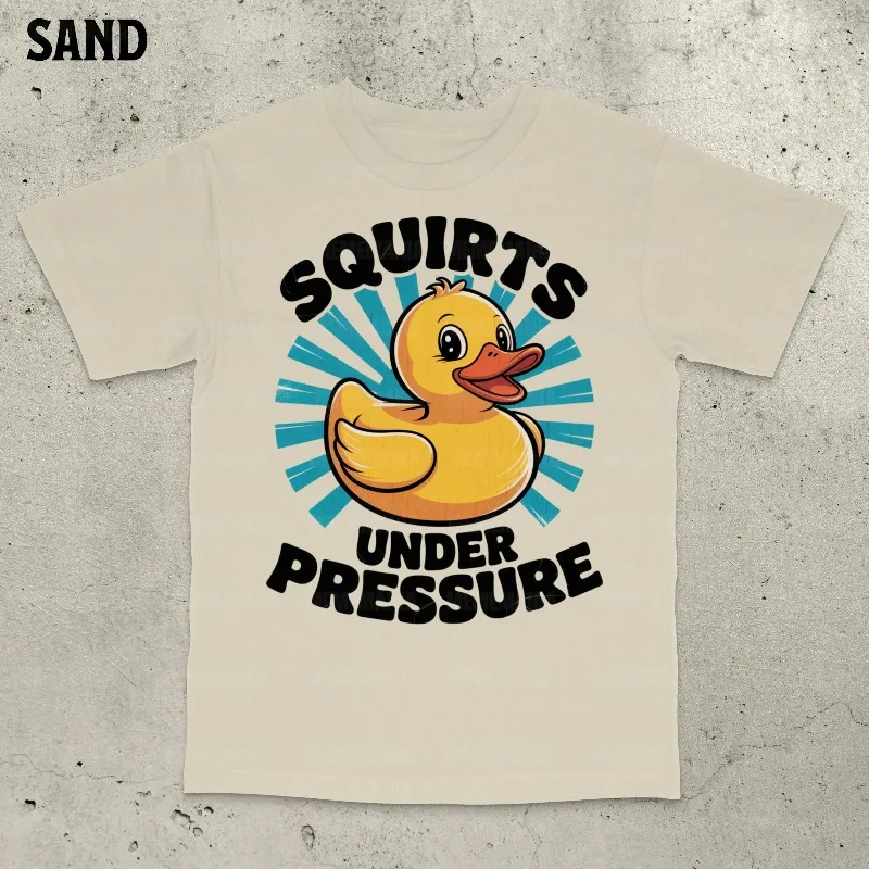 Squirts Under Pressure Inappropriate T-Shirt Summer Men's and Women's Loose and Breathable T-shirt Top