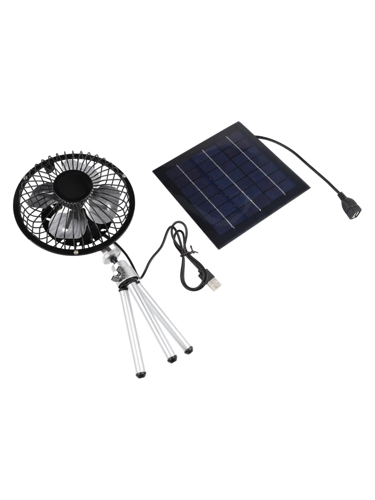 10W Solar Powered Fan with USB Charging Function Portable Fan with Telescopic for Outdoor Adventures and Daily Use