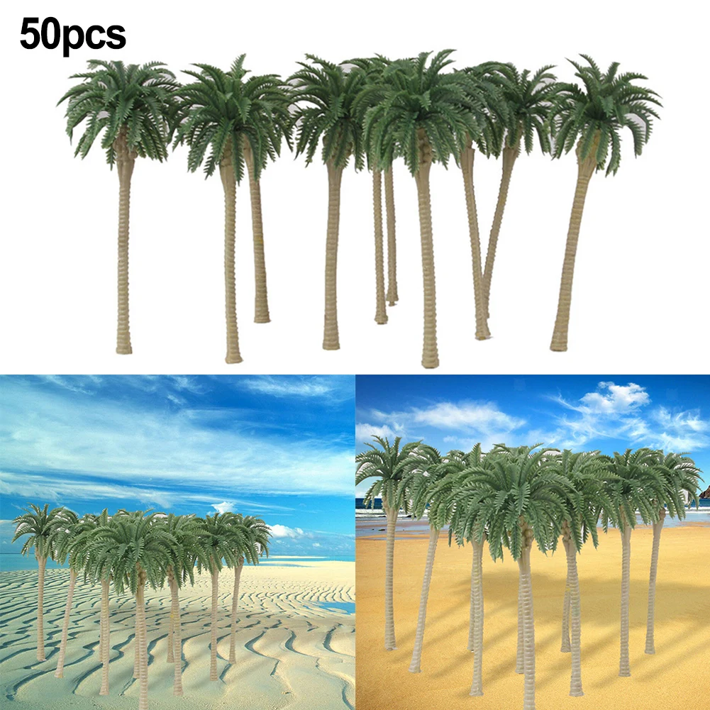 50Pcs Coconut Palm Trees For N Or HO Scale Layout Model Tree 70mm Train Tracks Or Model Making Props Wonderful Layout Model Tree