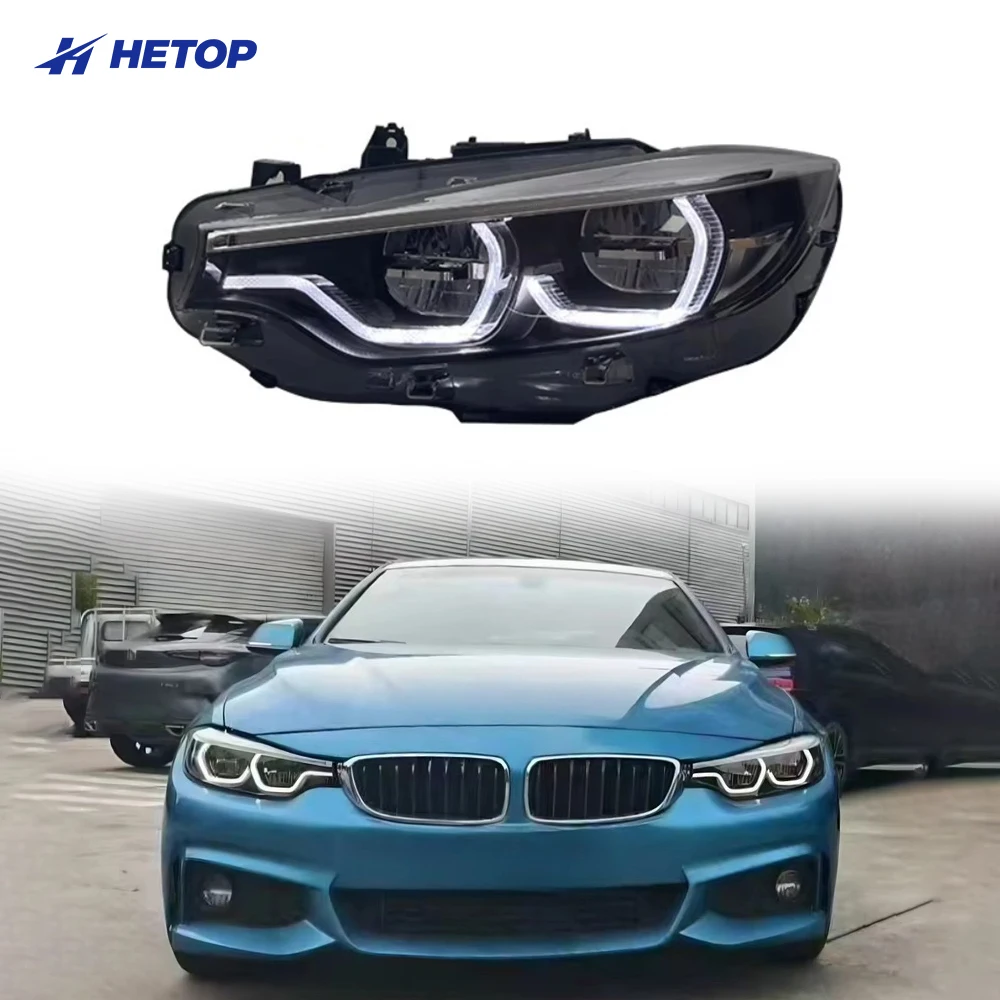 

HETOP F32 Headlights 2013-2017 1:1 STYLE AUTO V2 IKON WHITE DRL 4 Series M4 F82 LED FRONT Lights Headlamps Plug and Play for BMW