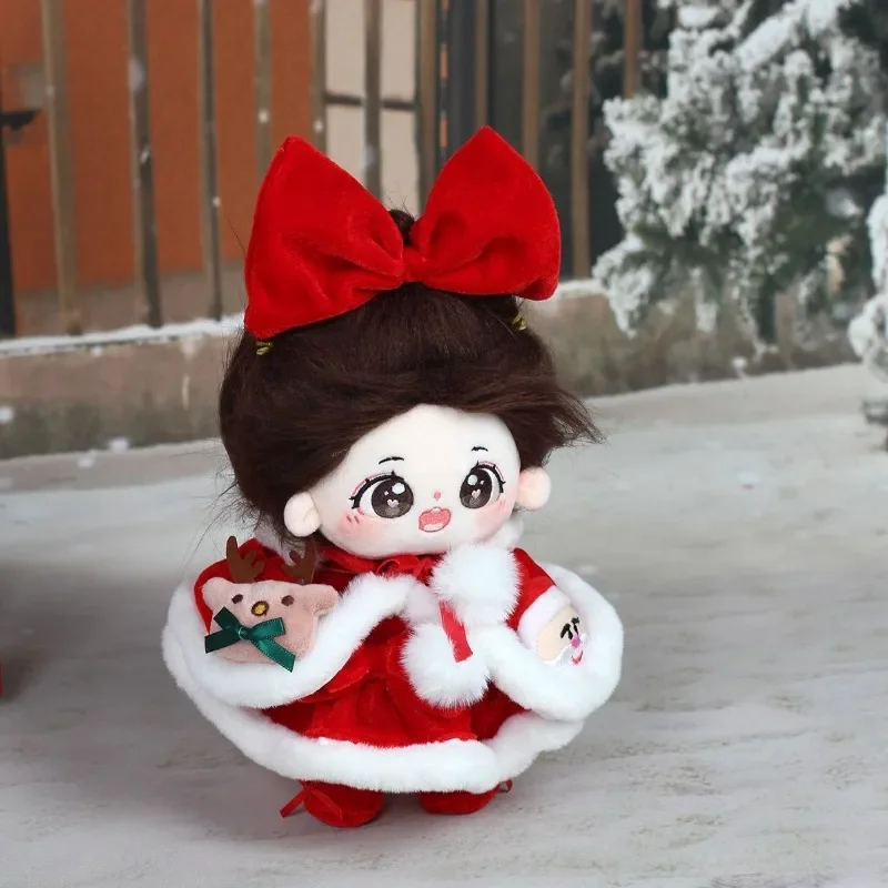 20CM in stock Christmas cotton doll clothes, no attributes doll clothes, Christmas set, doll changing