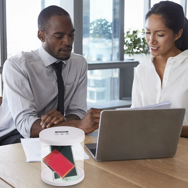 Electronic Time Lock Box Container Multi Function Time Lock Box Bin For Toys Mobile Phones No Battery Black