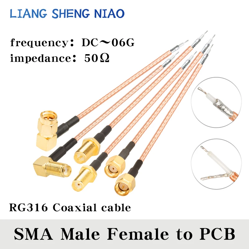 1 szt. Pojedyncza końcówka SMA żeński do PCB kabel z Pigtail RG316 do Router bezprzewodowy wi-fi GPS niska strata złącze przewodu wtyczka Jack