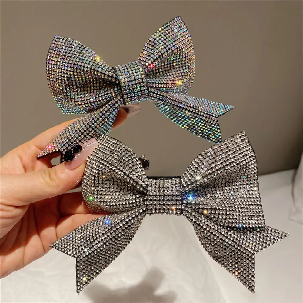 Fashion 1Pcs Big Bow Hairpins Flash Diamond Bow-Knot Hair Claws Girls Barrette Women