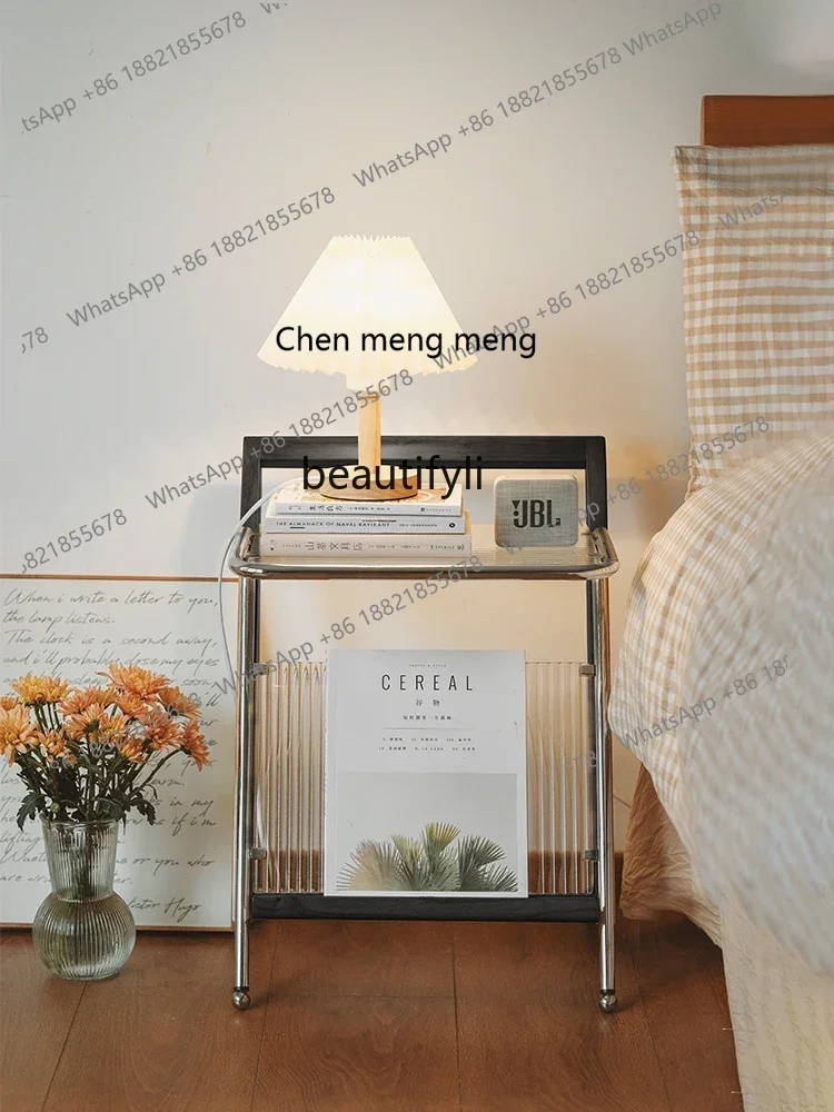 P178 criativo móvel mesa lateral de chá retro sofá canto armazenamento revista estante varanda quarto mesa cabeceira móveis