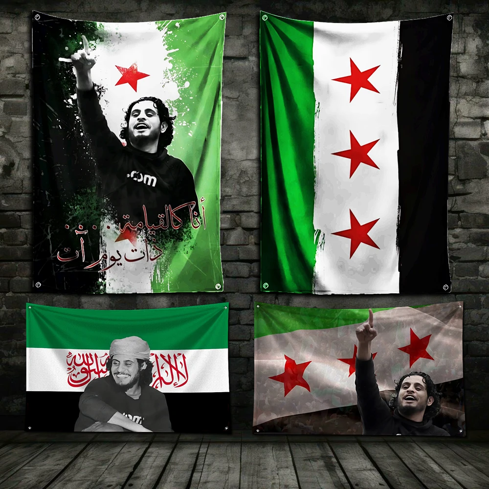 3x5 Ft Peace in Syria Flag Polyester Digital Printing Banner for Garage Wall Art Out Door Decoration With Brass Grommets