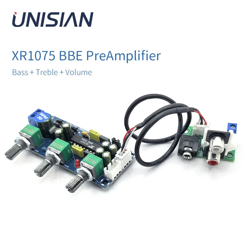 

Плата аудиопредусилителя UNISIAN XR1075 с цифровым управлением тембром BBE, улучшение качества звука